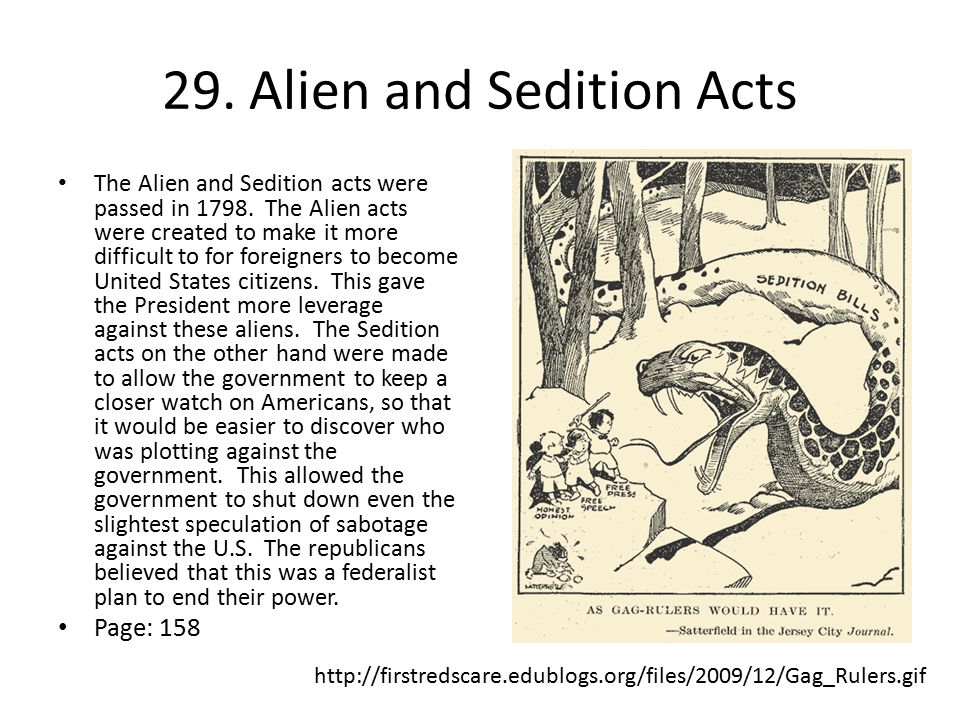 The controversies surrounding the alien and sedition act of 1798